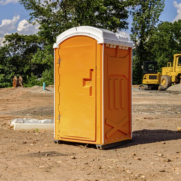 how often are the portable restrooms cleaned and serviced during a rental period in Bosworth